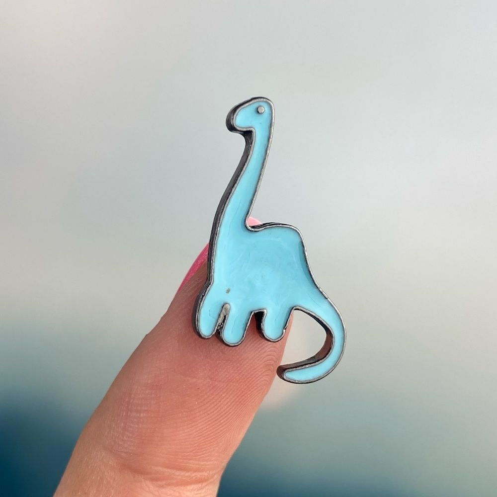 Brachiosaurus Blue Small Enamel Pin/ Brooch Lapel